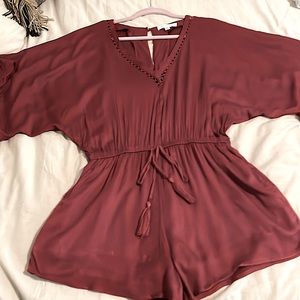 Honey Punch Maroon Romper